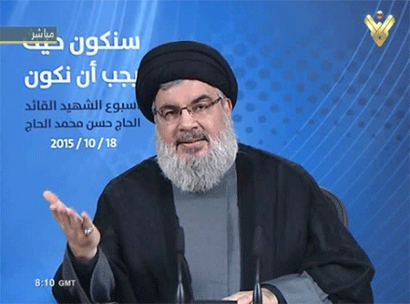 El secretario general de Hezbolá Sayyed Hassan Nasrolá